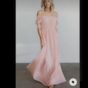 Blush maxi dress.